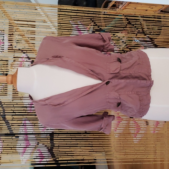 We The Free 100% Silk Short Sleeve Jacket Size 2 - Picture 4 of 12